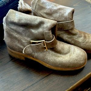 Jimmy Choo Ankle Boots. Light brown with shimmer.